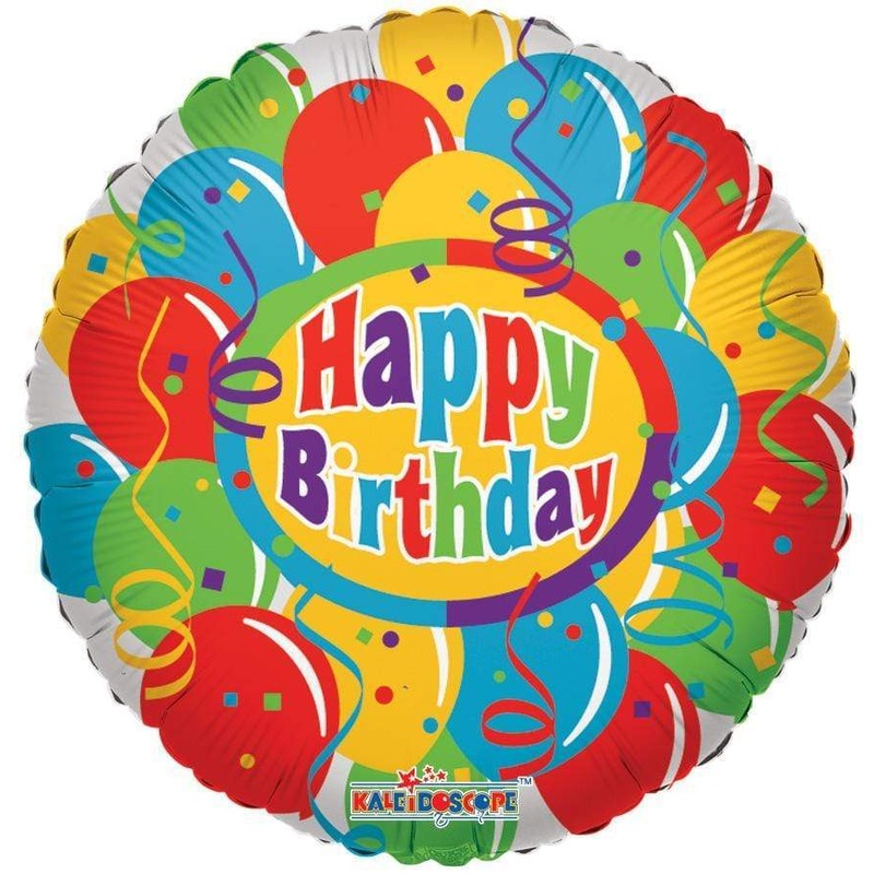 18 Balloons & Confetti Happy Birthday Balloon