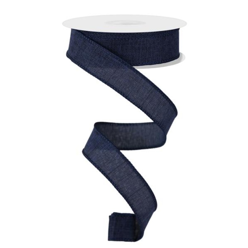 7/8" Navy Blue Royal Burlap Ribbon - 10yds