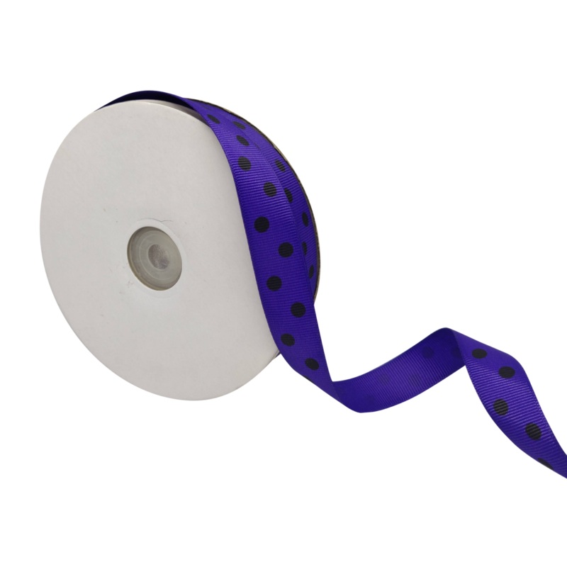 ARIA DOTS | DEEP PURPLE WITH BLACK | 20MM | 45MTR