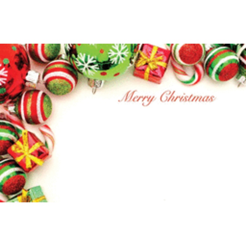 Enclosure Card - Merry Christmas Glitter Ornaments (50 count)