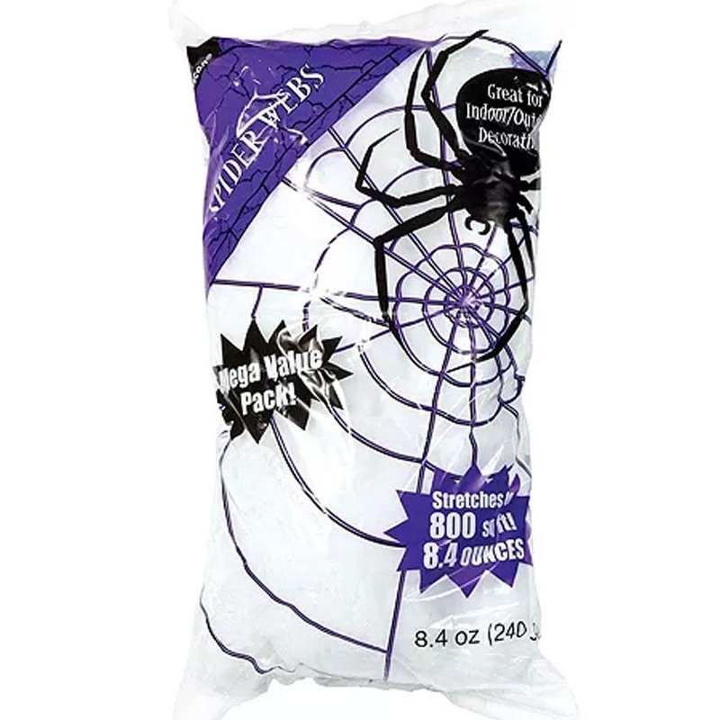 Halloween White Stretch Spider Web 8.4oz | 1ct