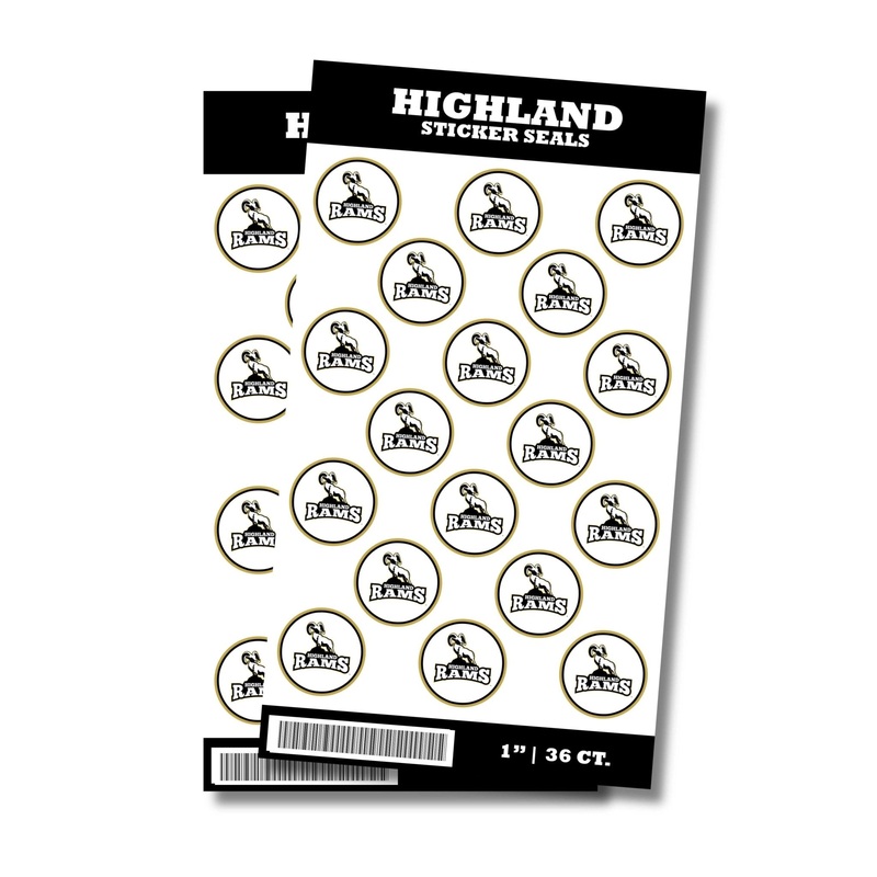 Highland High School Sticker Seal 1" | 36 ct