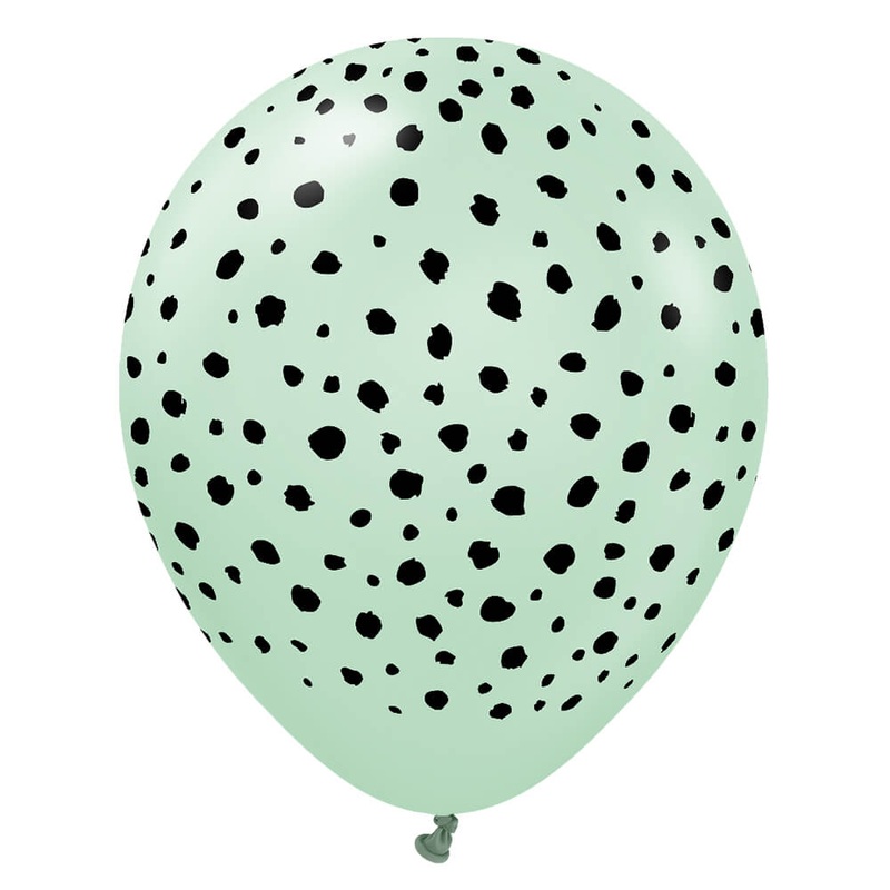Kalisan Safari Cheetah - Macaron Green 12 Latex Balloons (25 count)