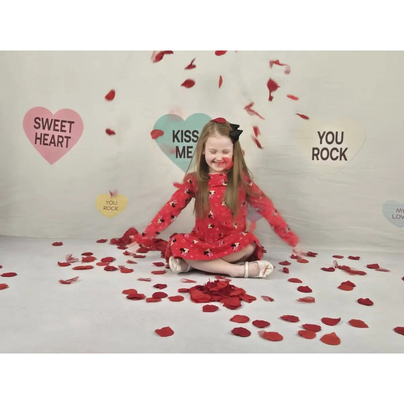Kate Valentine Conversationhearts Backdrop Designed by Erin Larkins 7x5ft - small kids sitting / cake smash Microfiber (Printed)