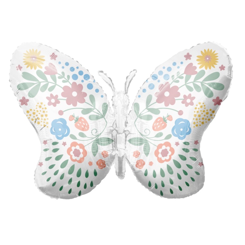 Pastel Floral Lovely Butterfly Balloon Helium-Filled (local only)