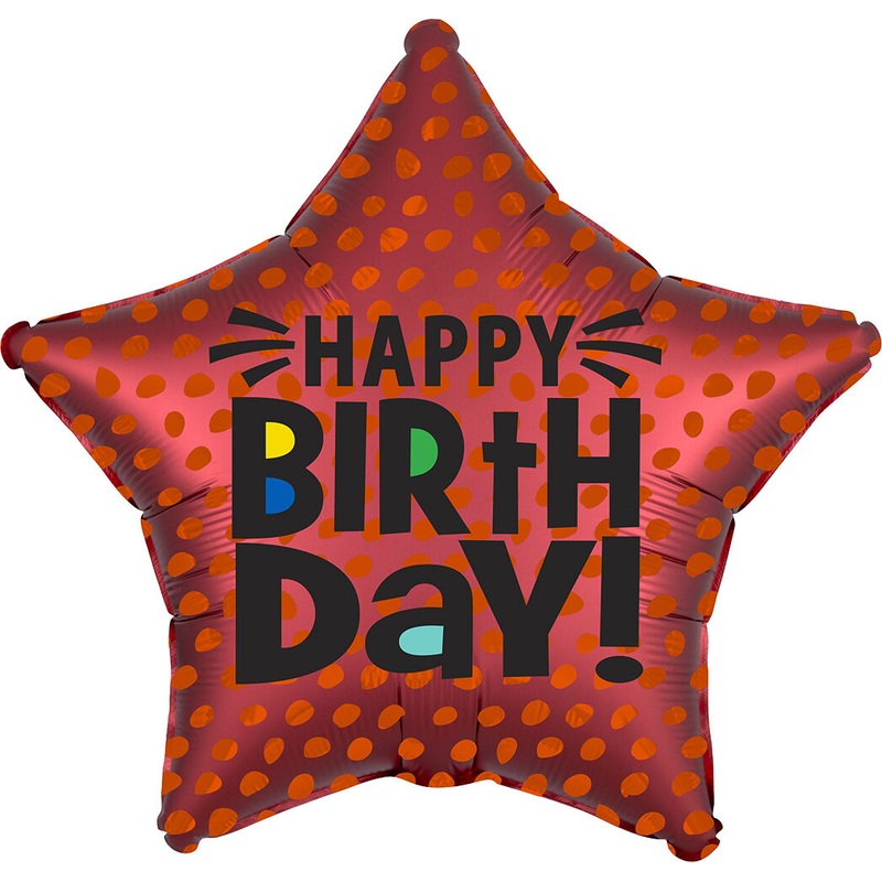 Satin Star Birthday 18" Balloon