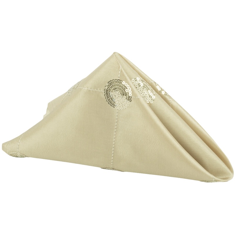 Sequins Taffeta Napkin 20"x20" - Champagne