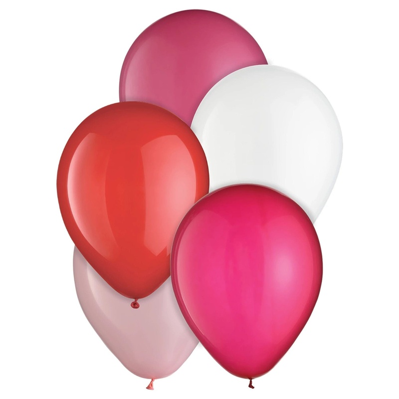 Valentine's Day Colors 12 Latex Balloons (15 count)