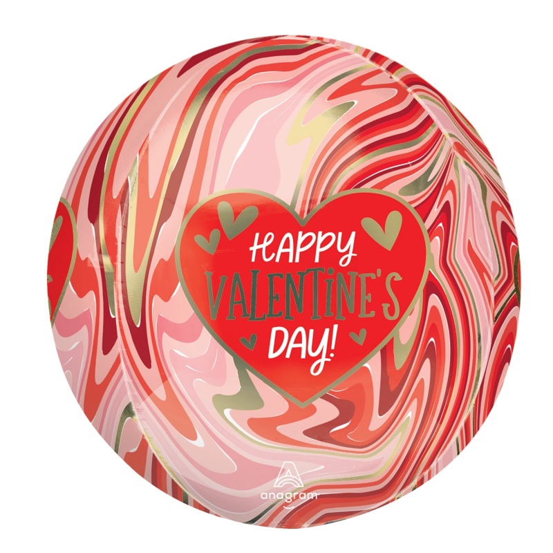 Valentine's Twisty Marble Orbz 16 Balloon