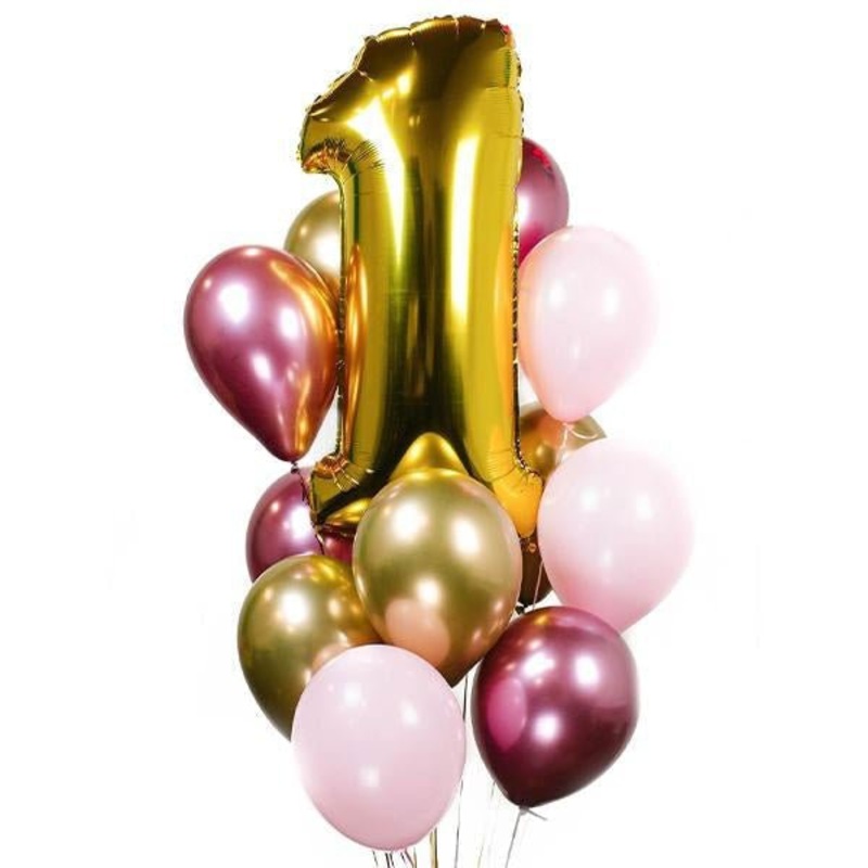 Gold/pink Number Birthday Bouquet