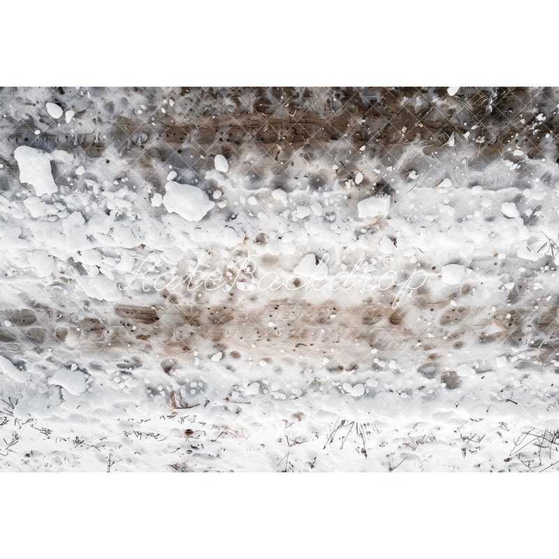 Kate Winter White Snow Floor Backdrop Designed by Kate Image 7x5ft(2.2x1.5m) Microfiber (Printed)