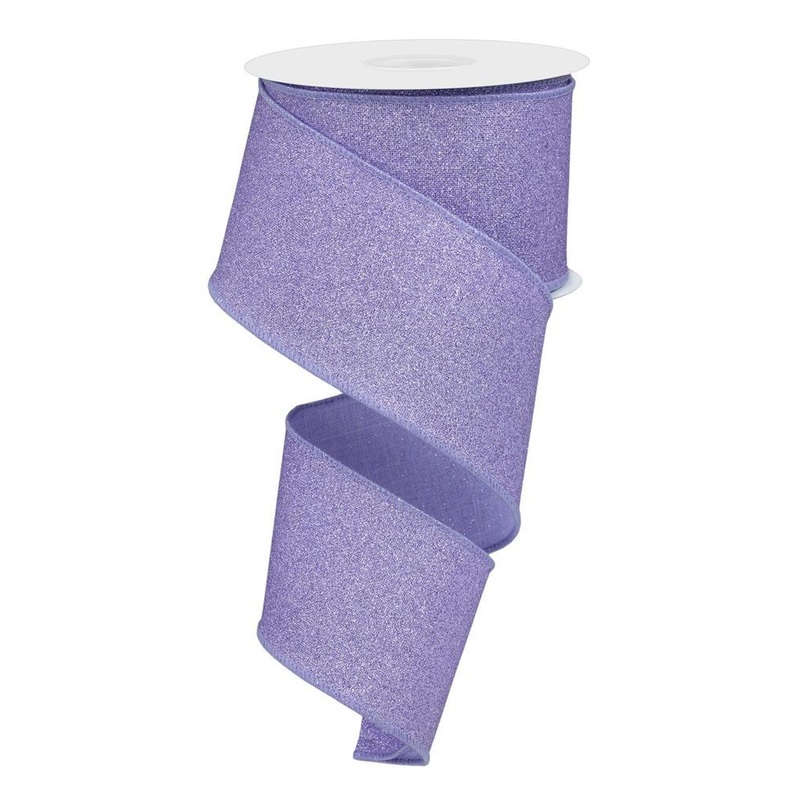 2.5" Fine Glitter Ribbon: Lavender - 10yds