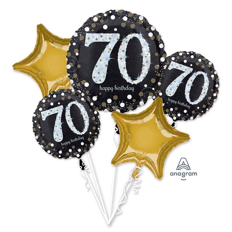 70 Years Old Sparkling Birthday Balloon Bouquet