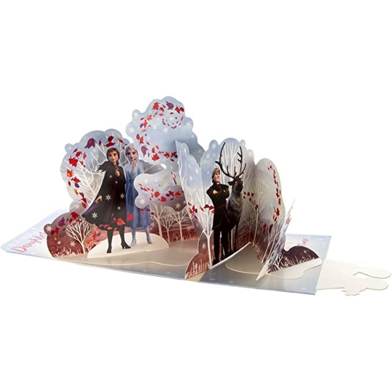 Daughter Birthday Card - Disney Frozen Fold Out 3D Scene Design