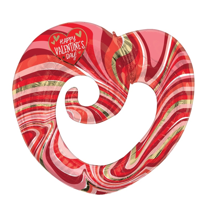 Happy Valentine's Day Marble Twisty Heart - 4509601
