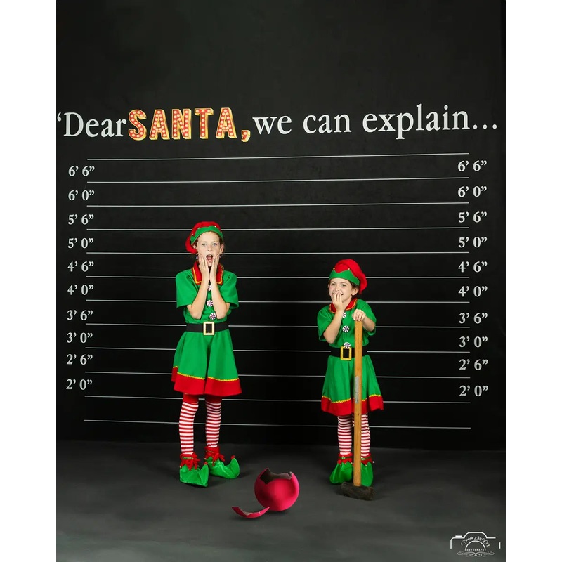 Kate Dear Santa Black Abstract Studio Backdrop for Photography Microfiber (Printed) 10x10ft - standing families
