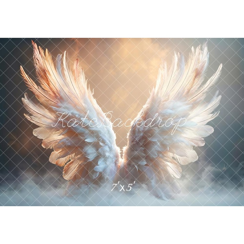 Kate Fantasy Angel Wings Sunset Backdrop Designed by Emetselch Microfiber (Printed) 7x5ft - small kids sitting / cake smash