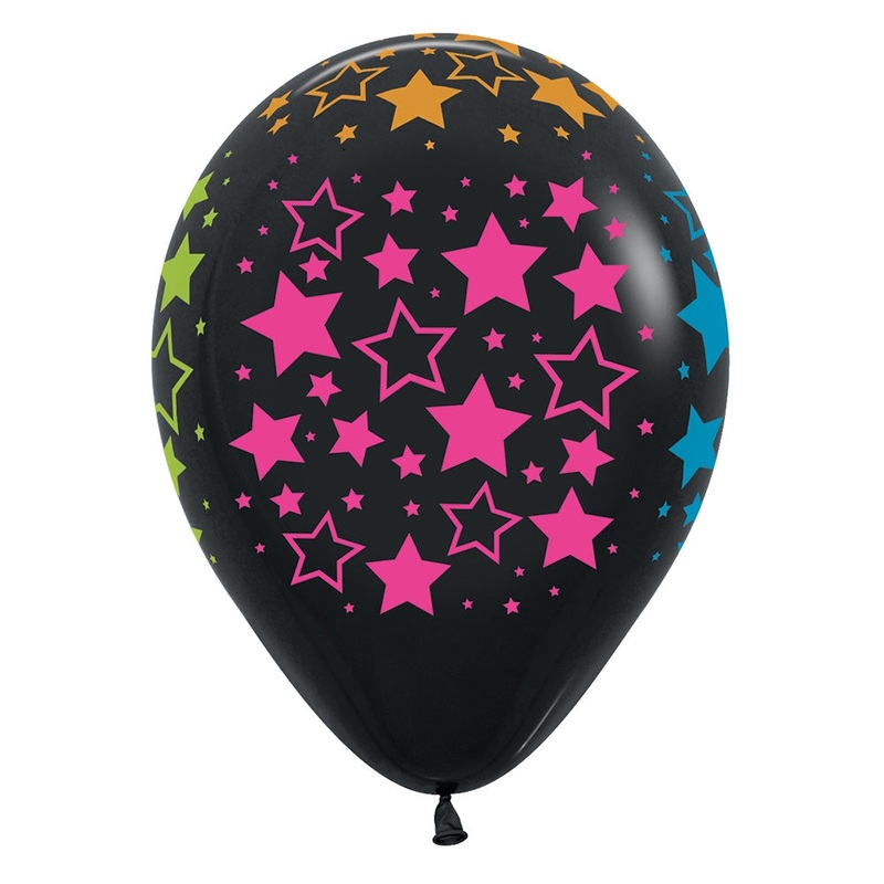 Neon Bold Stars 11 Latex Balloons (50 count)