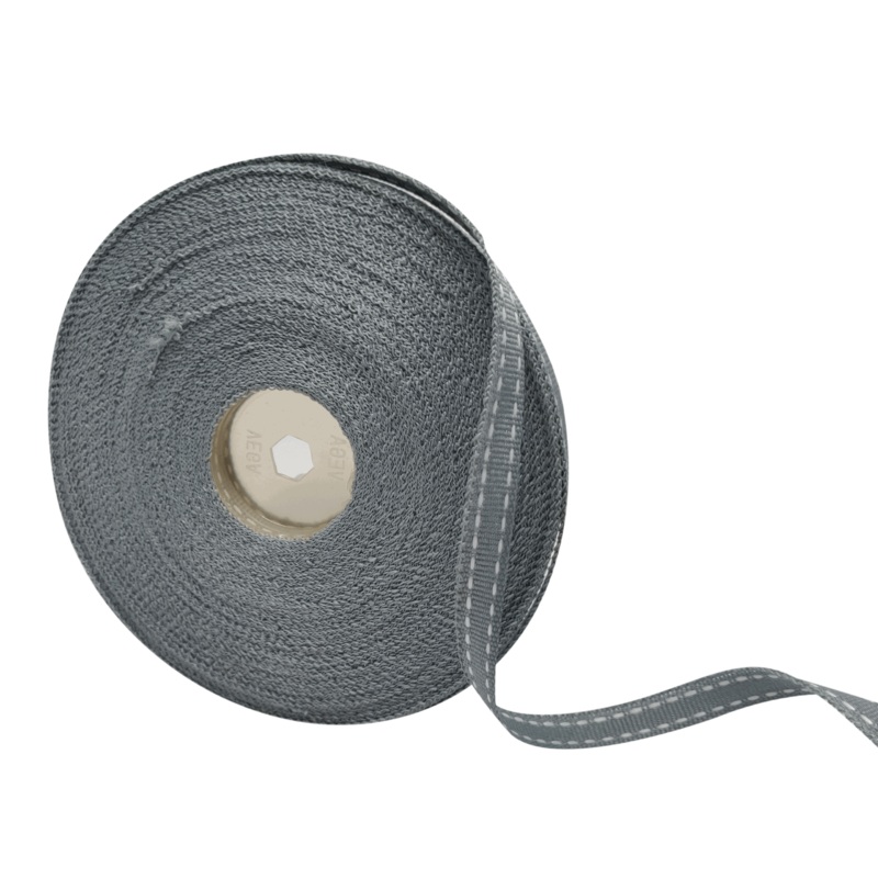 ALLURA STITCHED | GREY WITH WHITE | 10MM | 25MTR