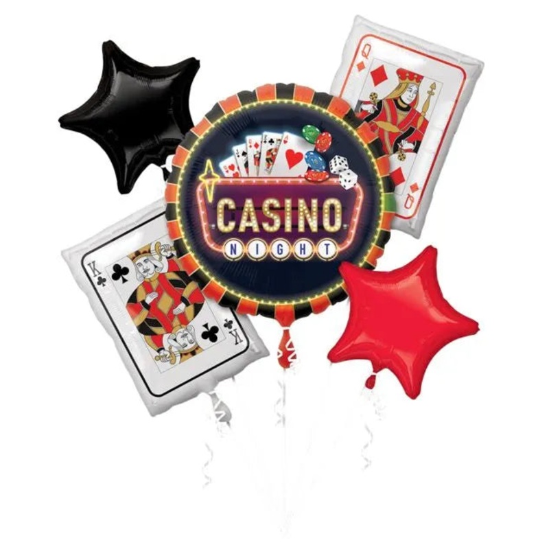 Anagram Casino Night Balloon Bouquet 5ct