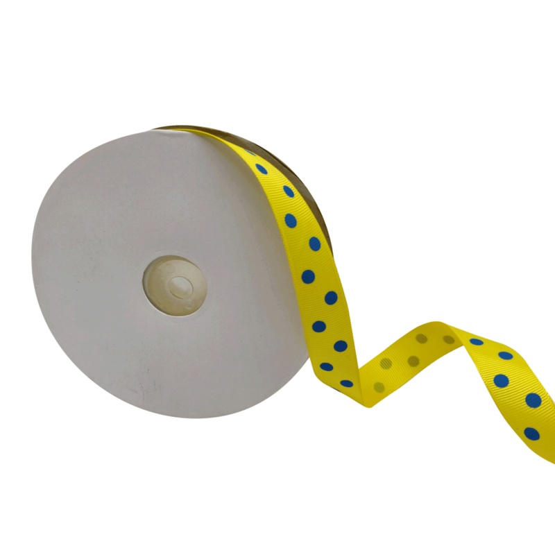 ARIA DOTS | YELLOW WITH BLUE | 20MM | 45MTR
