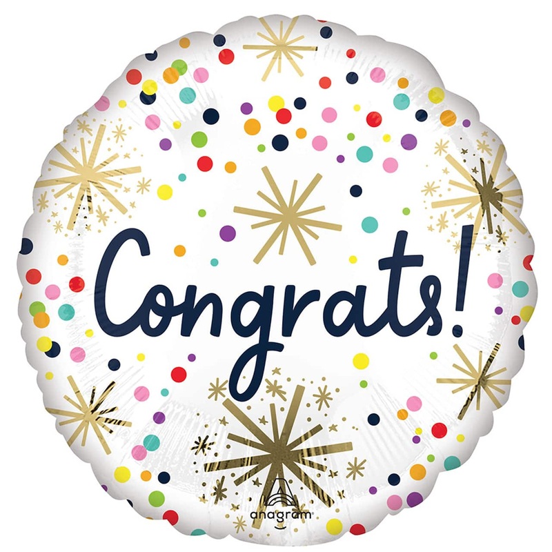 Confetti Sprinkle Congrats Mylar Balloon, 18" | 1ct