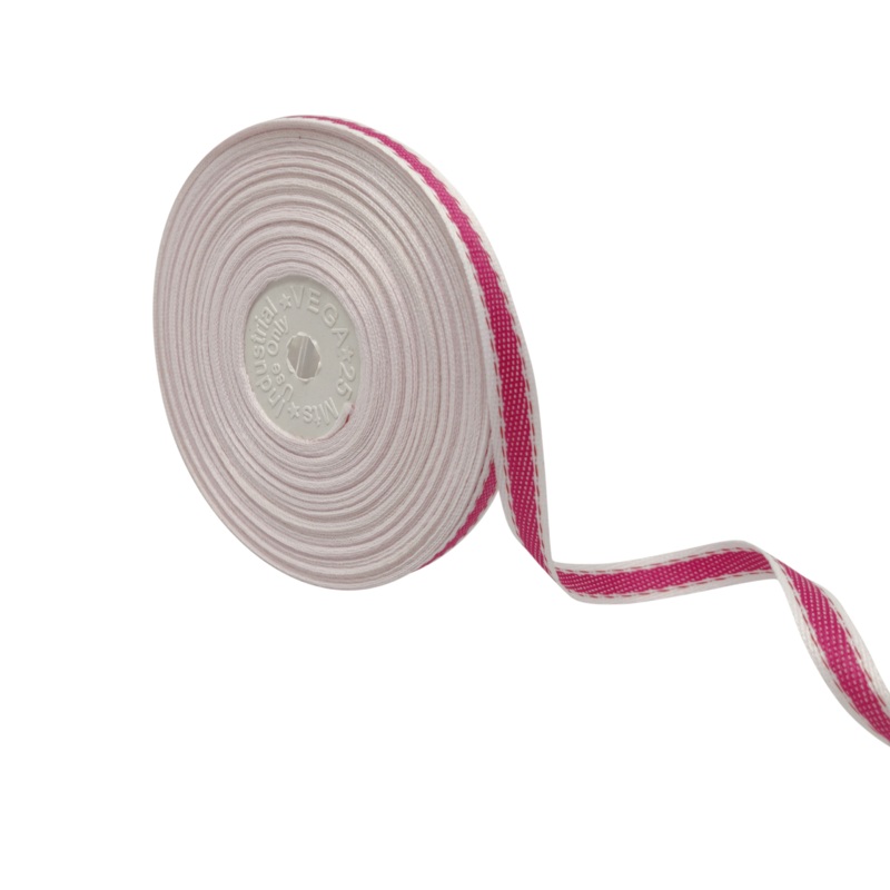 LUSSO STRIPES | MAGENTA WITH RED | 10MM | 25MTR