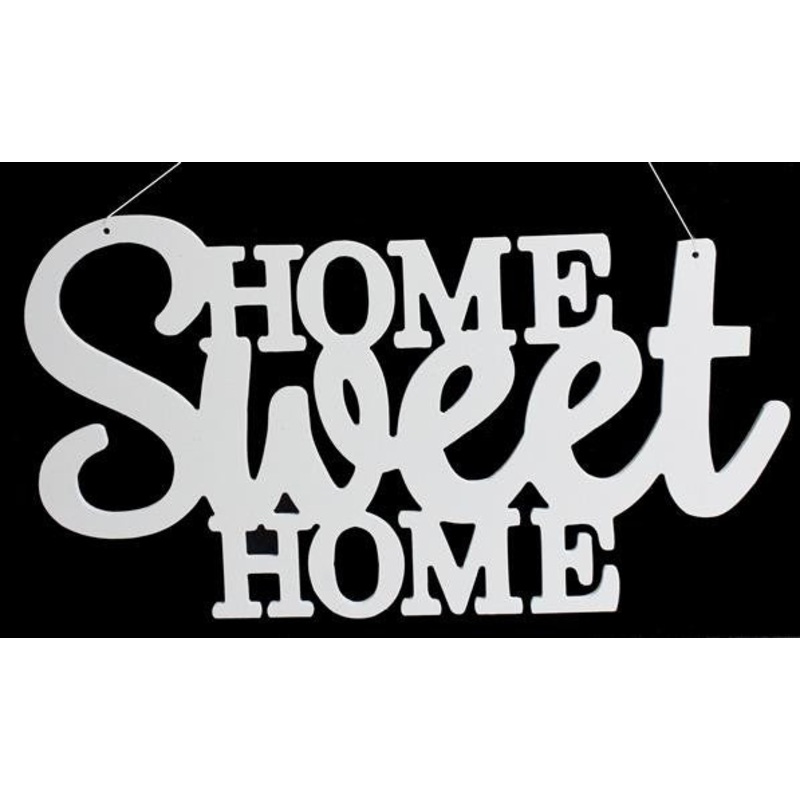 15" Home Sweet Home Sign: White