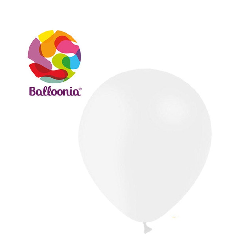 Balloonia 12" Latex Metallic White 50ct