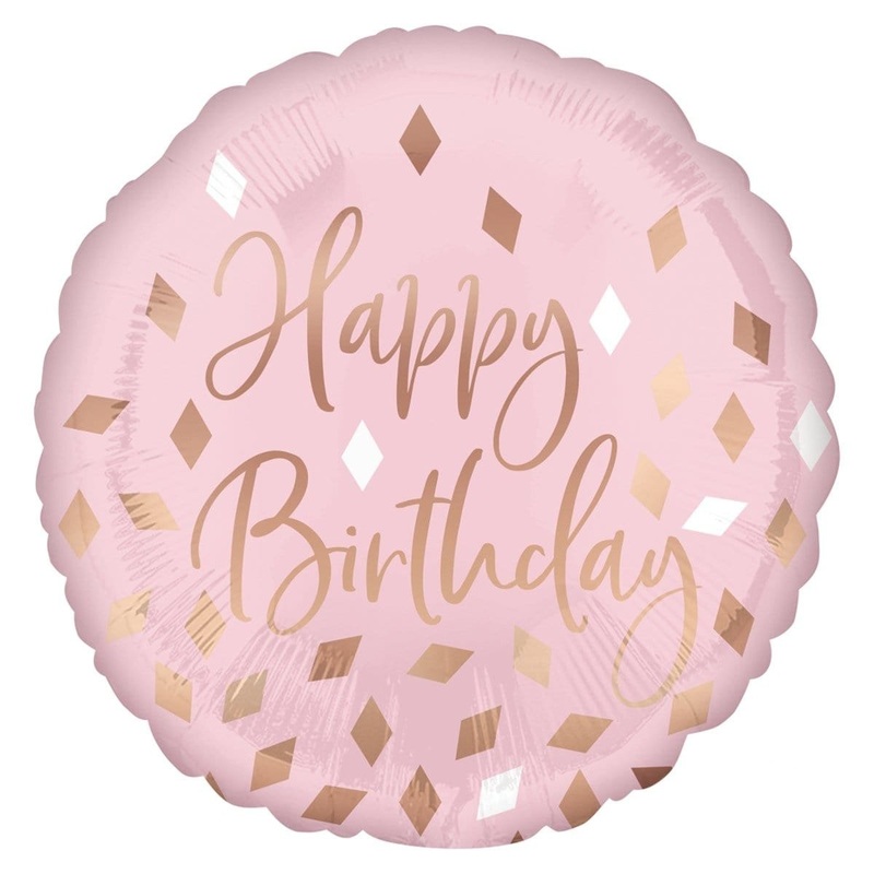 Happy Birthday Blush Mylar Balloon 18" | 1ct