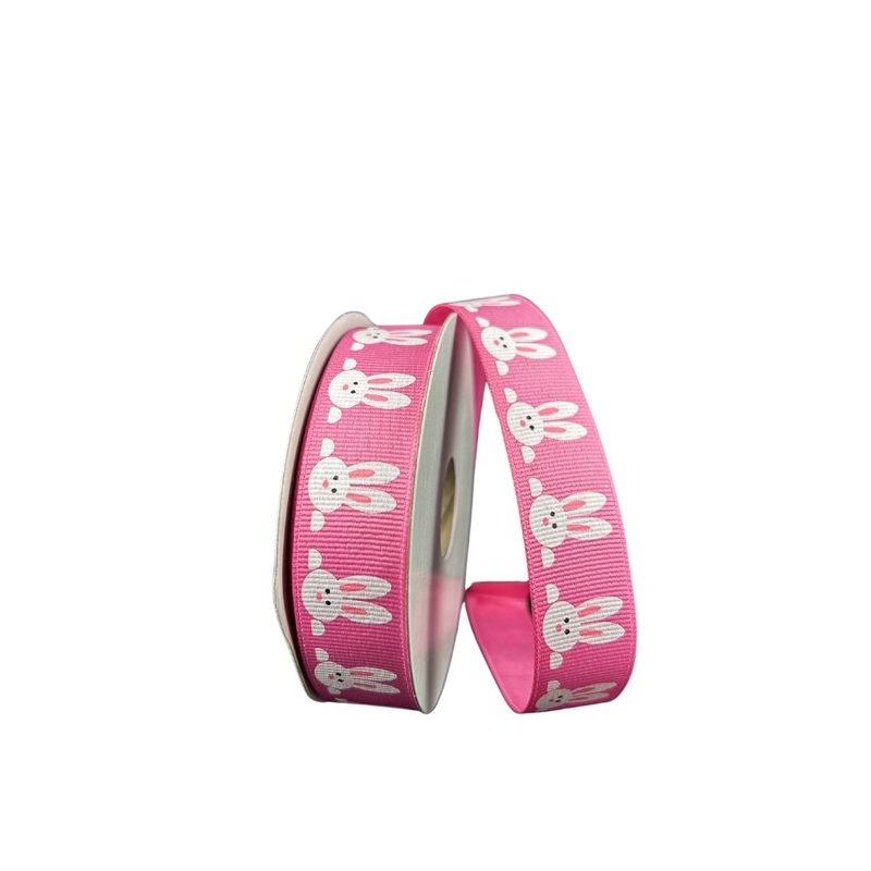7/8" Grosgrain Peeking Bunnies Ribbon - 10yds