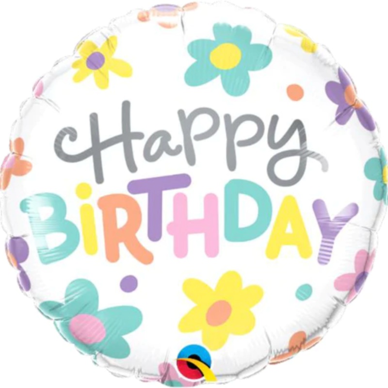 Pastel Daisies Birthday Small Balloon Helium-Filled (local only)