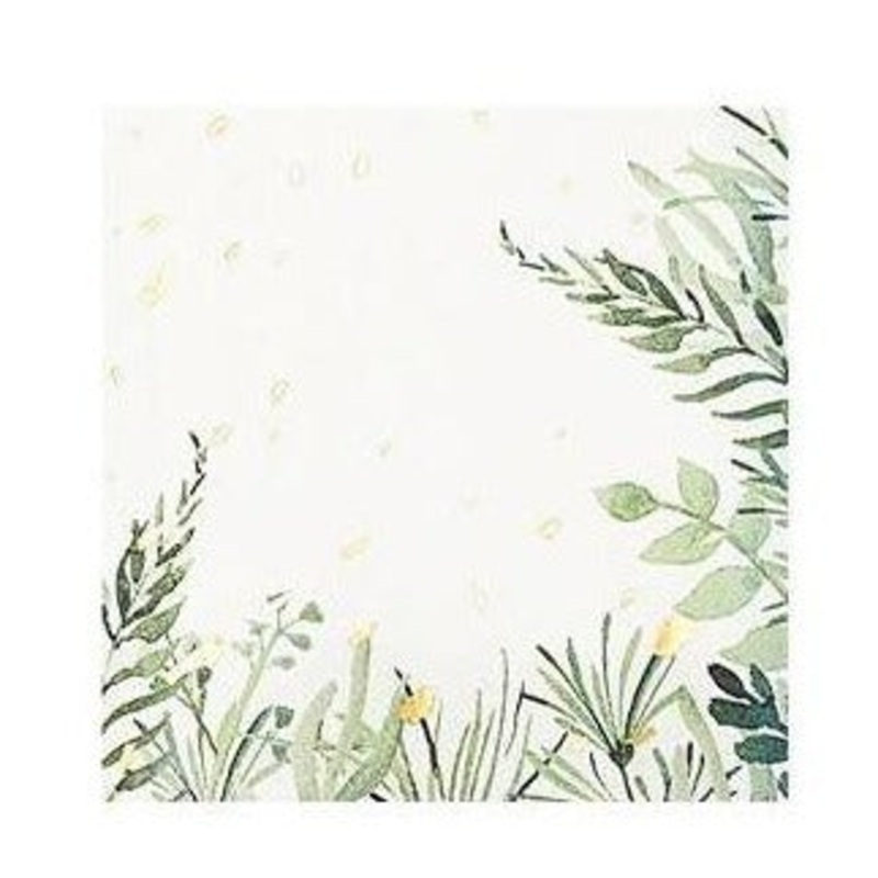 White Botanical Napkins