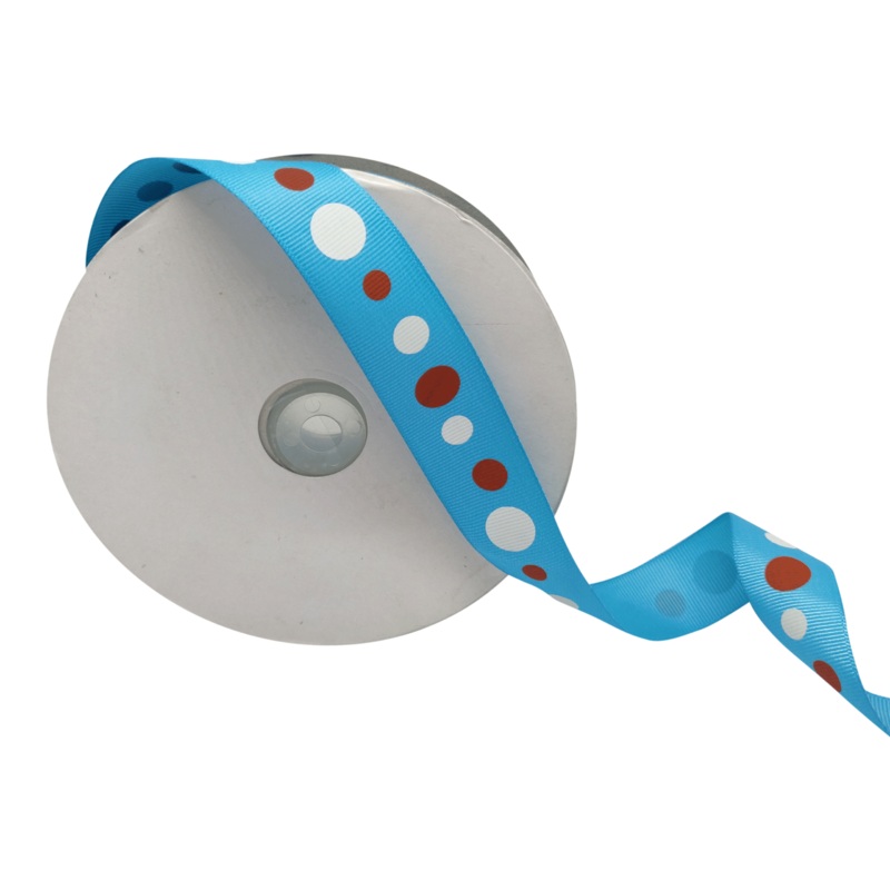 LIVIA CIRCLES | SKY BLUE WITH MULTICOLOURED | 25MM | 45MTR