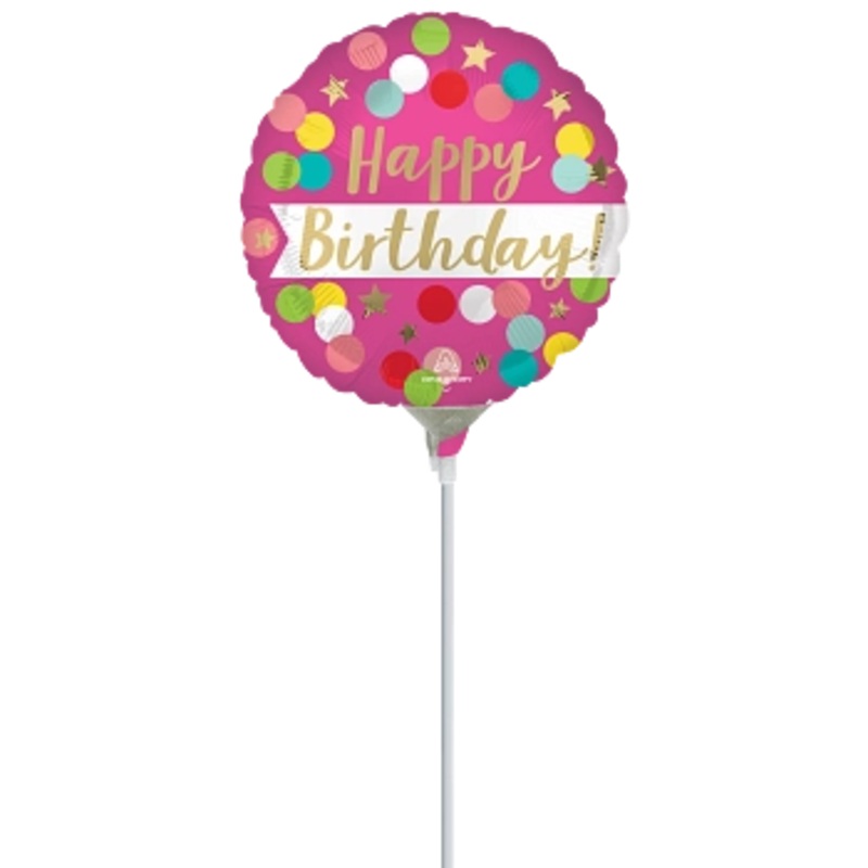 Mini Satin Happy Birthday Pink Confetti 45920