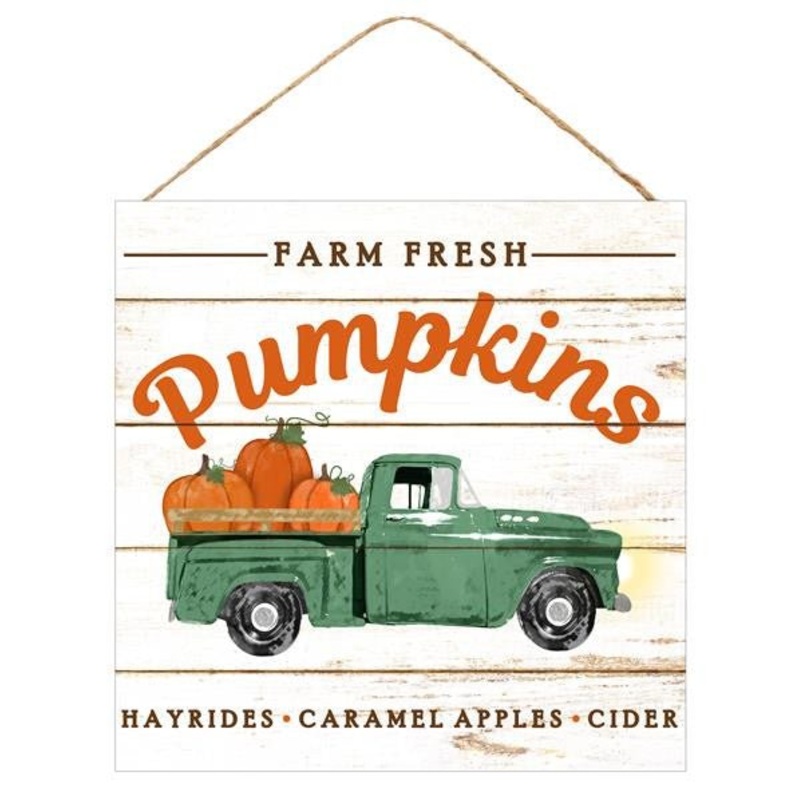 10" Farm Fresh Pumpkins Truck Sign