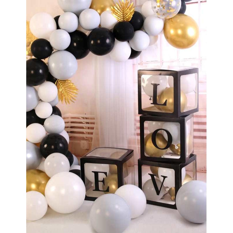 Black LOVE 12 Balloon Boxes
