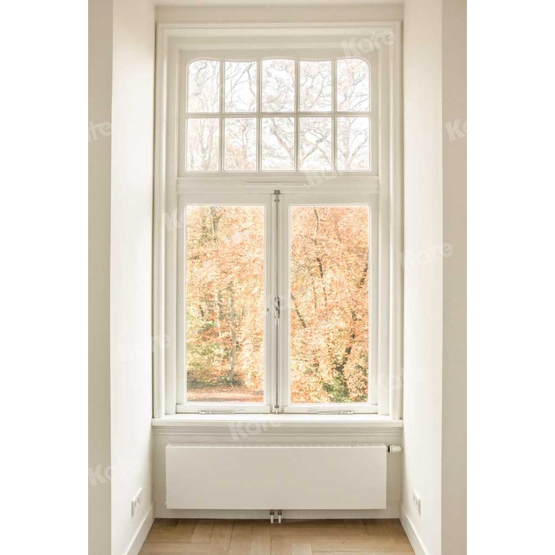 Kate Autumn Backdrop Window Trees Flower Season Designed by Chain Photography 3x5ft(1x1.5m) Microfiber (Printed)