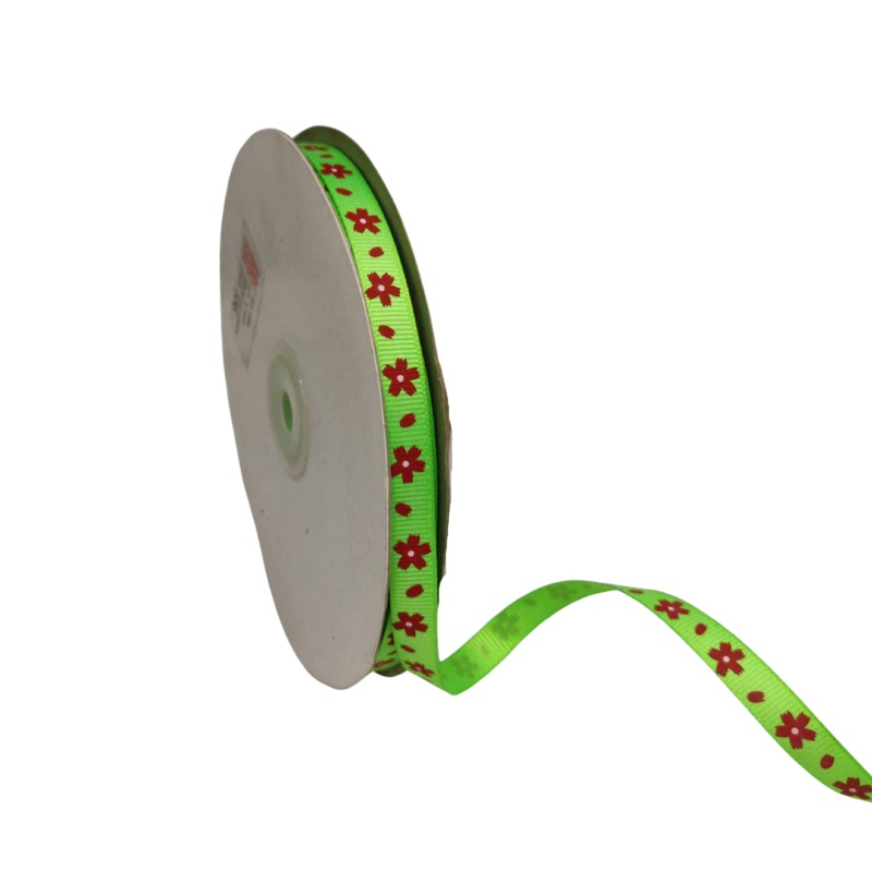 ELYSIA FLOWERS | LIGHT GREEN WITH RED | 10MM | 45MTR