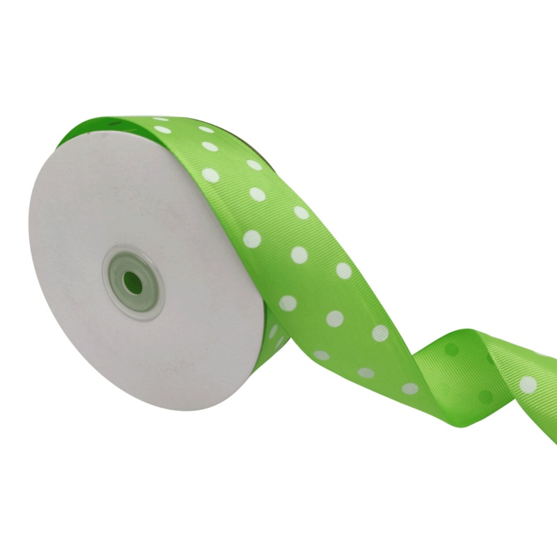 ARIA DOTS | SPRING GREEN WITH WHITE | 38MM | 45MTR