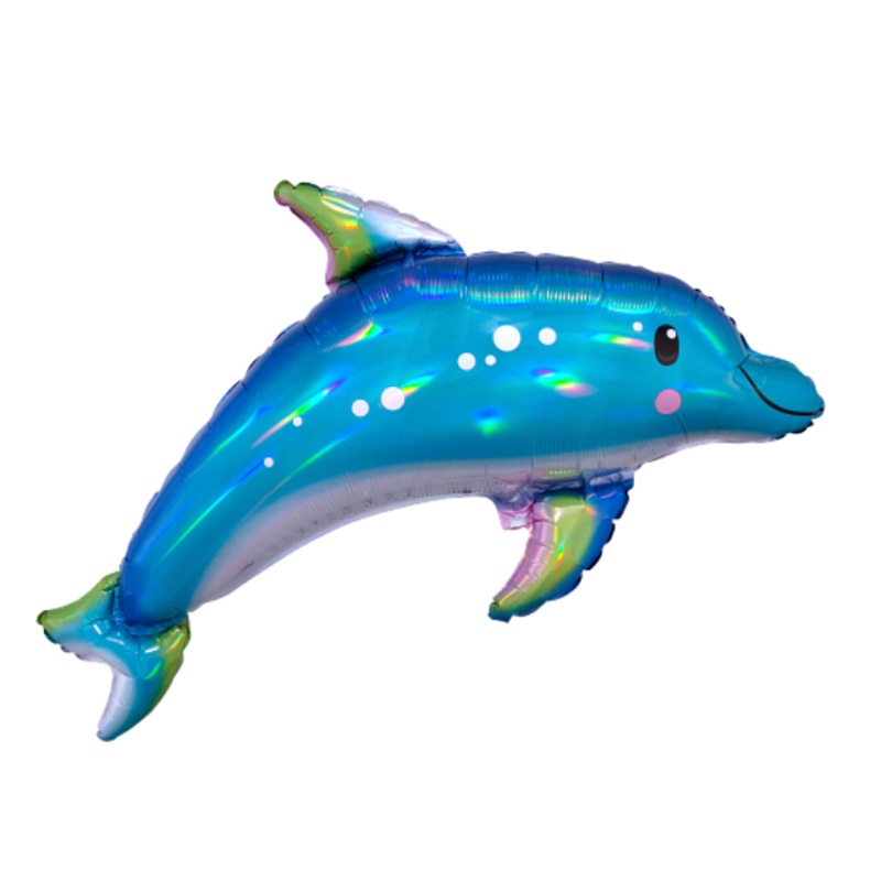 Iridescent Blue Dolphin Balloon Helium-Filled (local only)