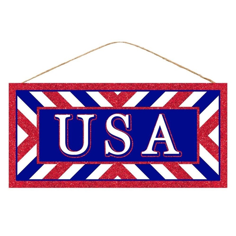 12.5" USA Glitter Sign