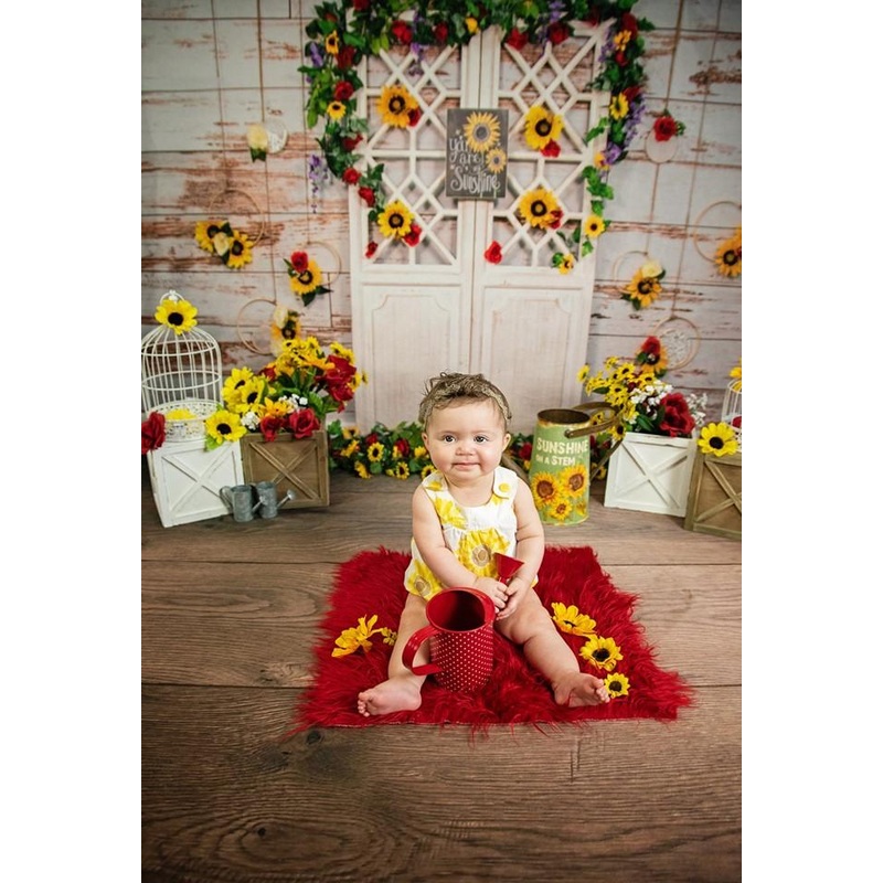 Kate You Are My Sunshine Summer Sunflower Mother's Day Backdrop Designed by Stacilynnphotography 3x5ft(1x1.5m) Microfiber (Printed)