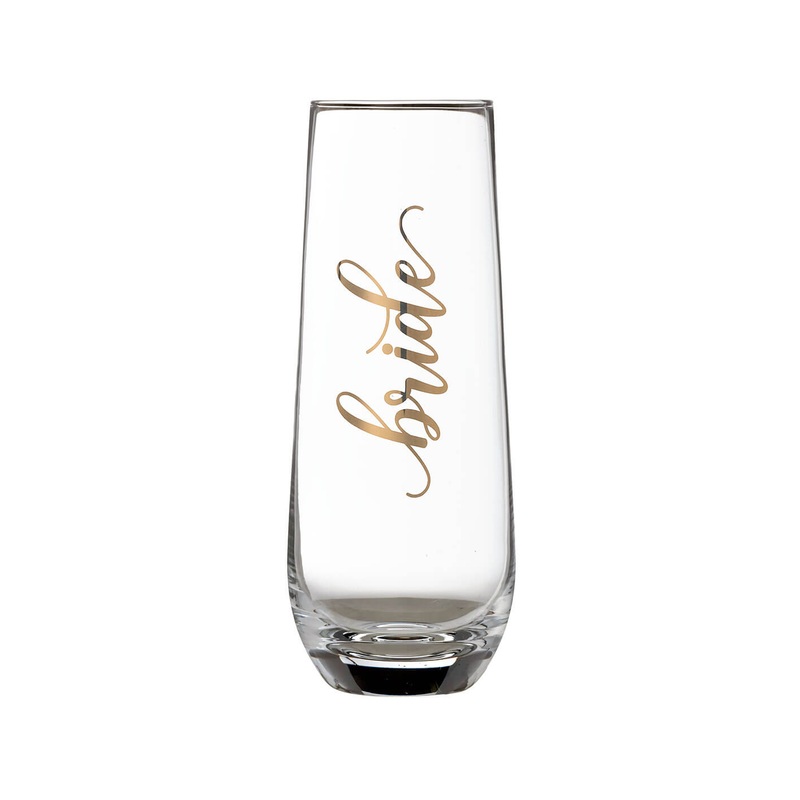 Lillian Rose Gold Bride Stemless Champagne Glass | 1ct