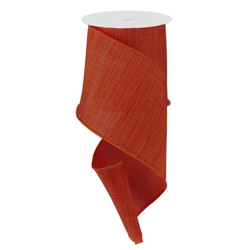 Rust Royal Faux Burlap Ribbon - 4" x 10Yd