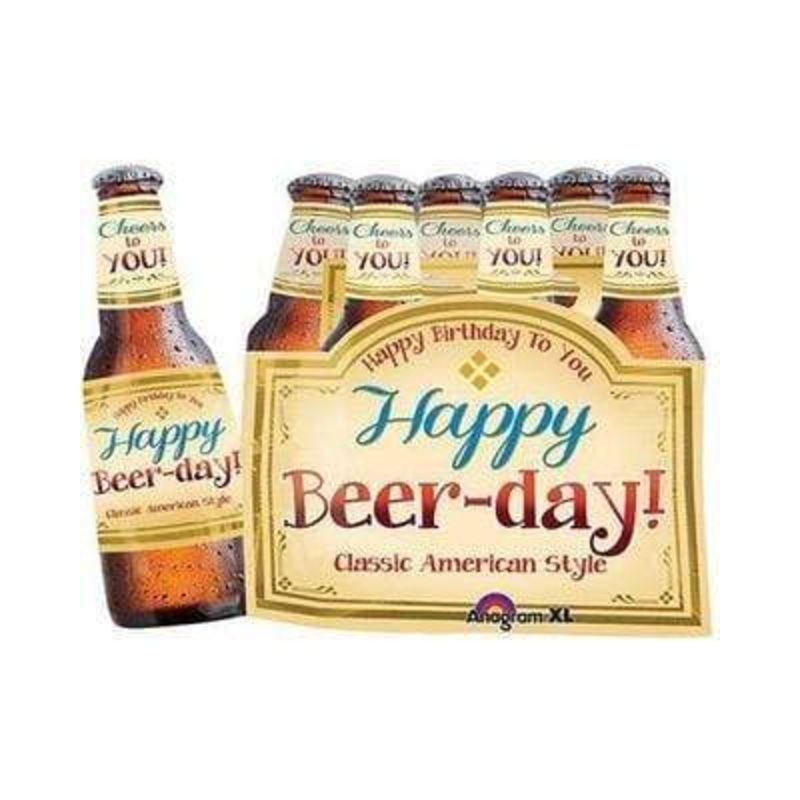 25" Happy Beer-Day Foil Balloons 6 Count