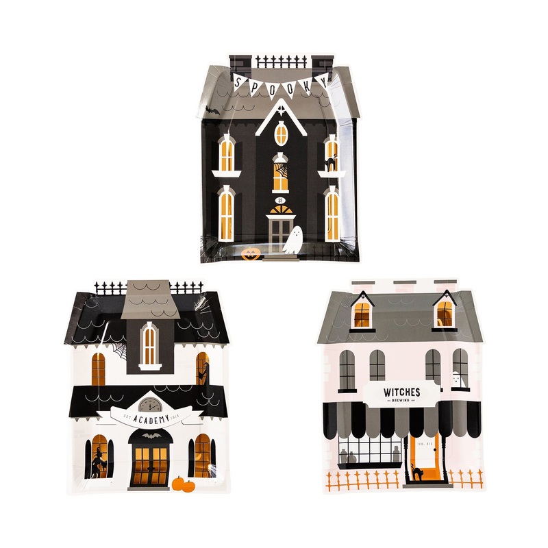 Haunted House Shaped Plate Set 10" | 9 ct