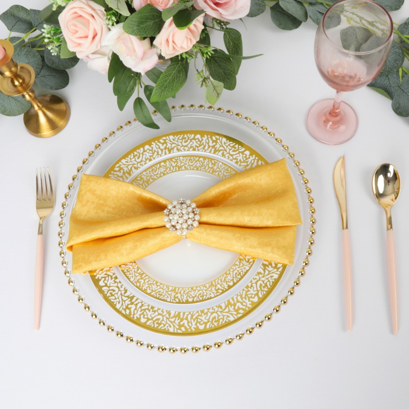 5 pcs/pk Crinkle Shimmer Napkin 20"x20" - Gold