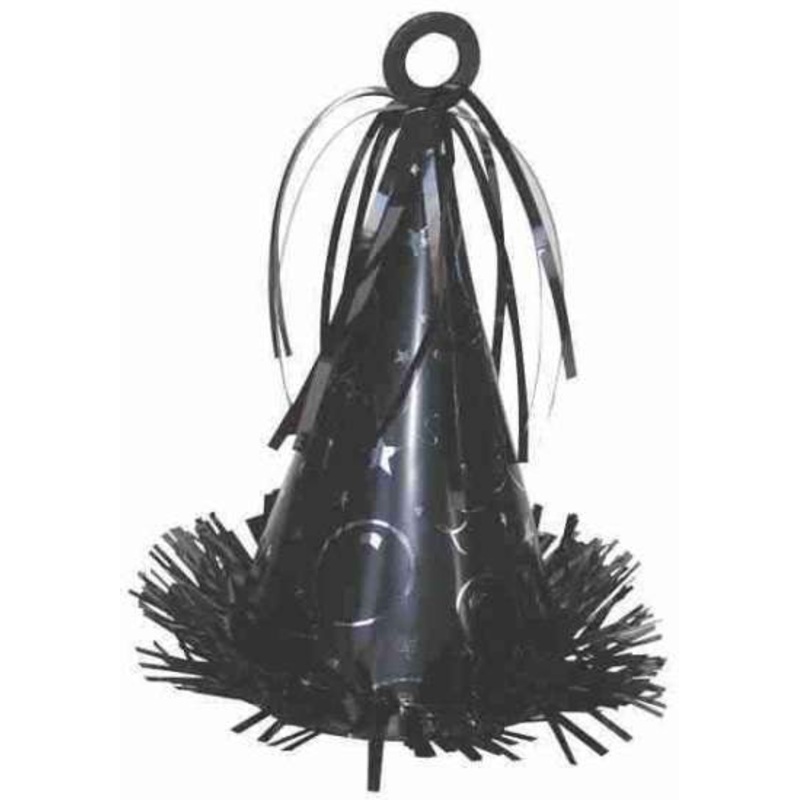 Balloon Weight, Black Party Hat | 1ct.