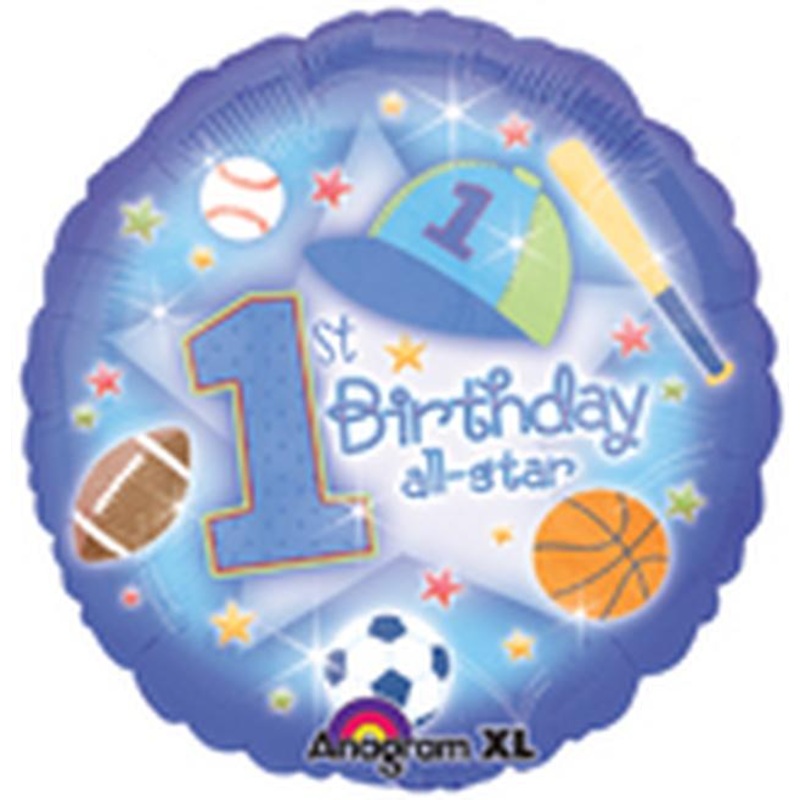 1st Birthday All-star Sports 18 Balloon